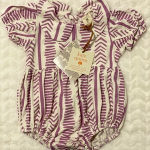 Kate Quinn Peterpan Purple Stripe Bubble Romper
